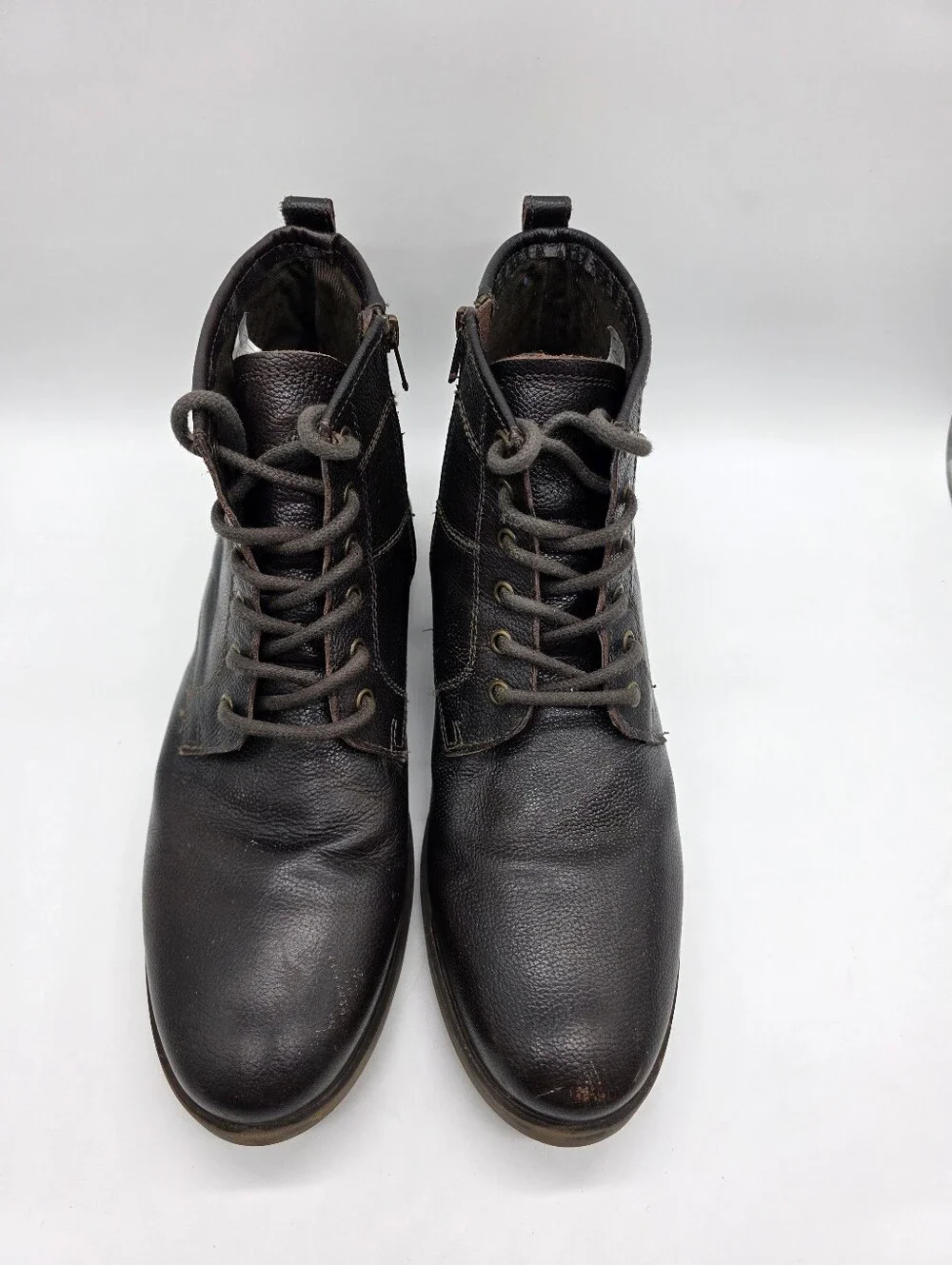 Steve Madden Brown Lace-Up Leather‎ Combat Boots Men's Size 12